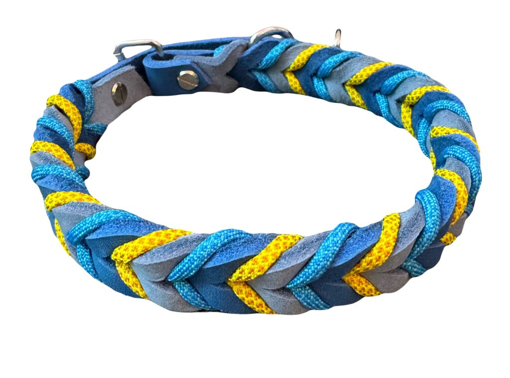 handgefertigtes Halsband Frieda&Me blau